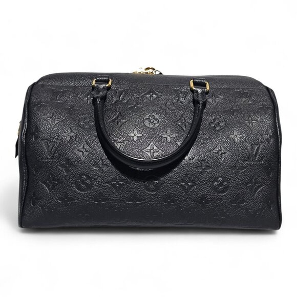 LOUIS VUITTON Empreinte Speedy 30 Black Leather Shoulder Strap Bag Bandouliere - Picture 16 of 16